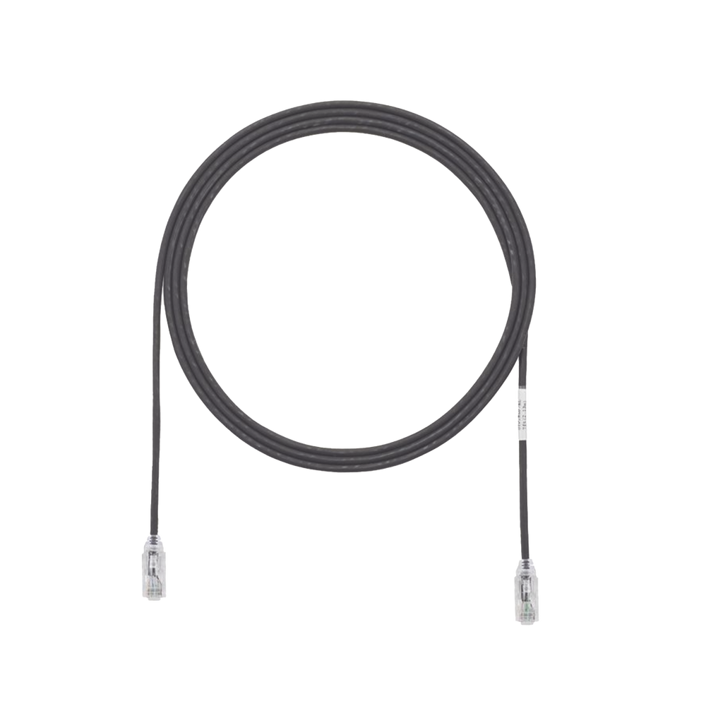 Cable de Parcheo TX6, UTP Cat6, Diámetro Reducido (28AWG), Color Negro, 4.57 Metros (15 Pies)