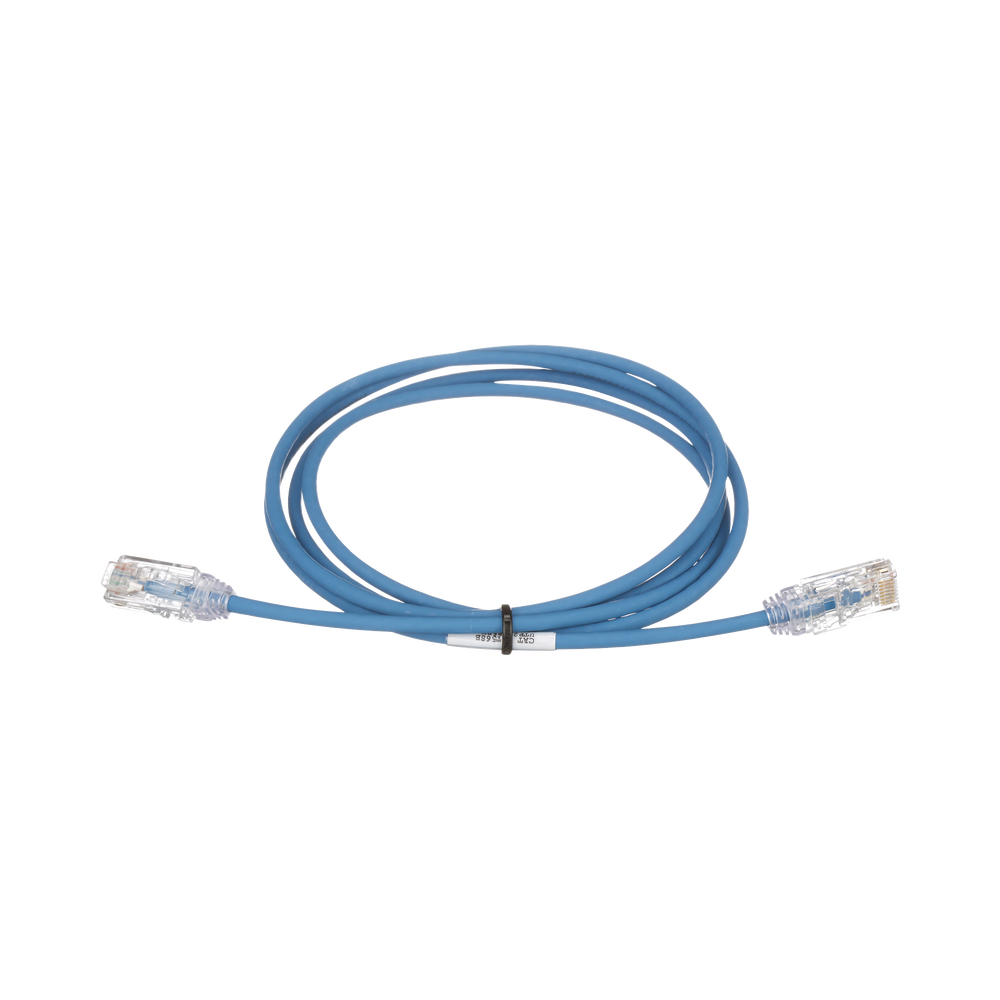 Cable de Parcheo TX6, UTP Cat6, Diámetro Reducido (28AWG), Color Azul, 6.1 Metros (20 Pies)