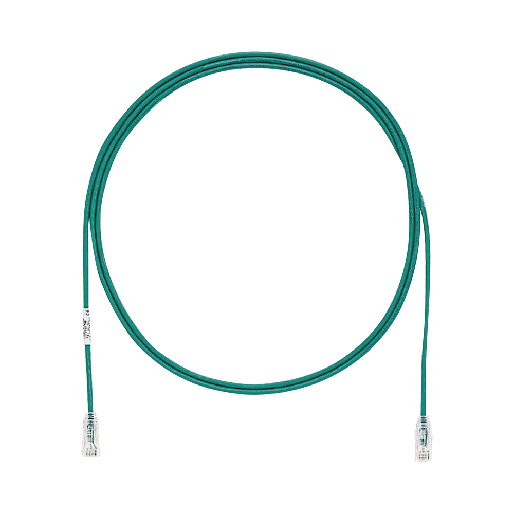 Cable de Parcheo TX6, UTP Cat6, Diámetro Reducido (28AWG), Color Verde, 1.52 Metros (5 Pies)