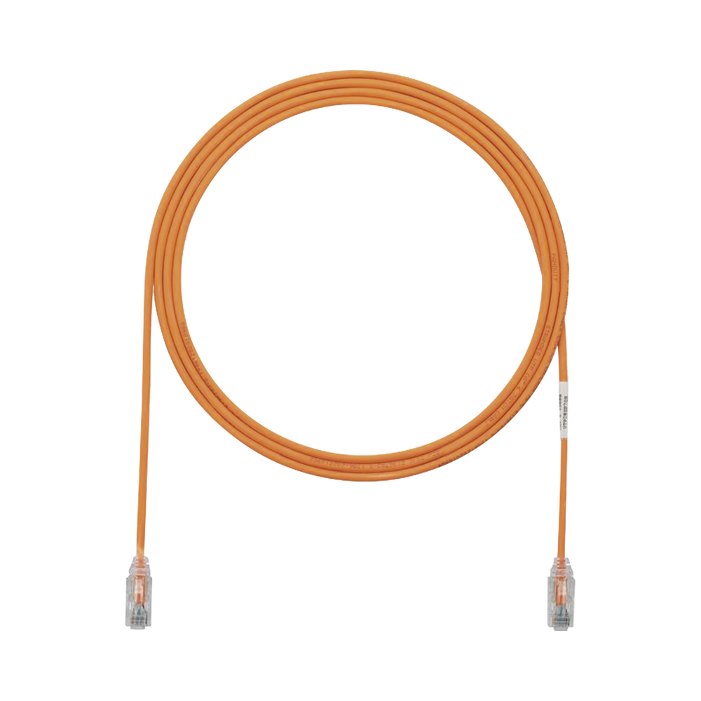 Cable de Parcheo TX6, UTP Cat6, Diámetro Reducido (28AWG), Color Naranja, 1.52 Metros (5 Pies)