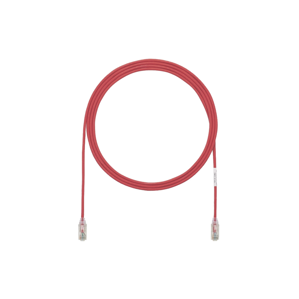 Cable de Parcheo TX6, UTP Cat6, Diámetro Reducido (28AWG), Color Rojo, 1.52 Metros (5 Pies)