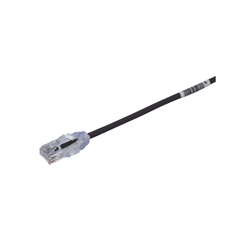 Cable de Parcheo TX6, UTP Cat6, Diámetro Reducido (28AWG), Color Negro, 15.2 cm (6 pulgadas)