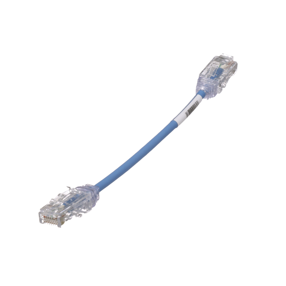 Cable de Parcheo TX6, UTP Cat6, Diámetro Reducido (28AWG), Color Azul, 15.2 cm (6 pulgadas)