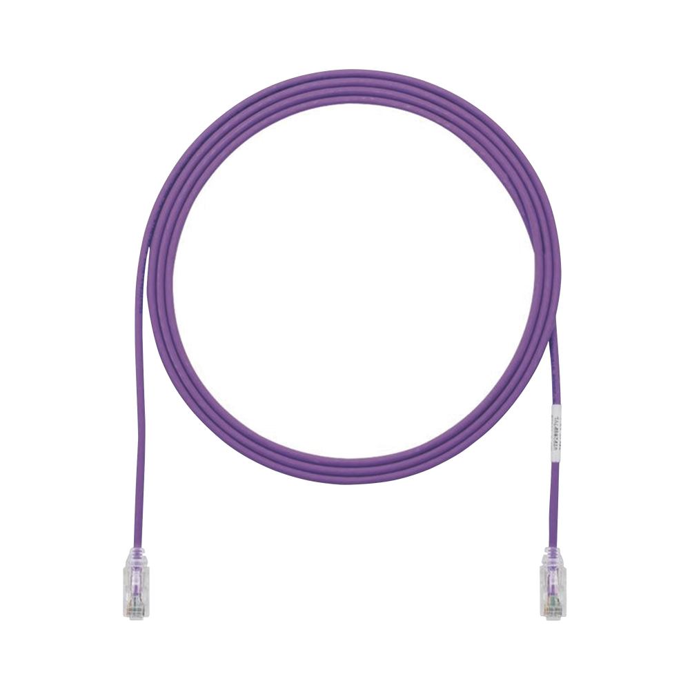 Cable de Parcheo TX6, UTP Cat6, Diámetro Reducido (28AWG), Color Violeta, 2.13 Metros (7 Pies)