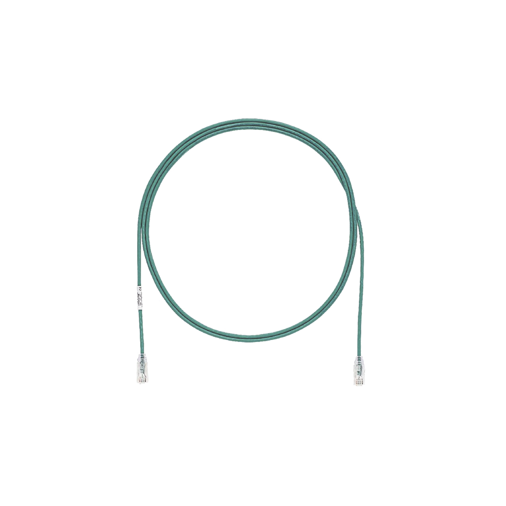 Cable de Parcheo TX6, UTP Cat6, Diámetro Reducido (28AWG), Color Verde, 2.74 Metros (9 Pies)