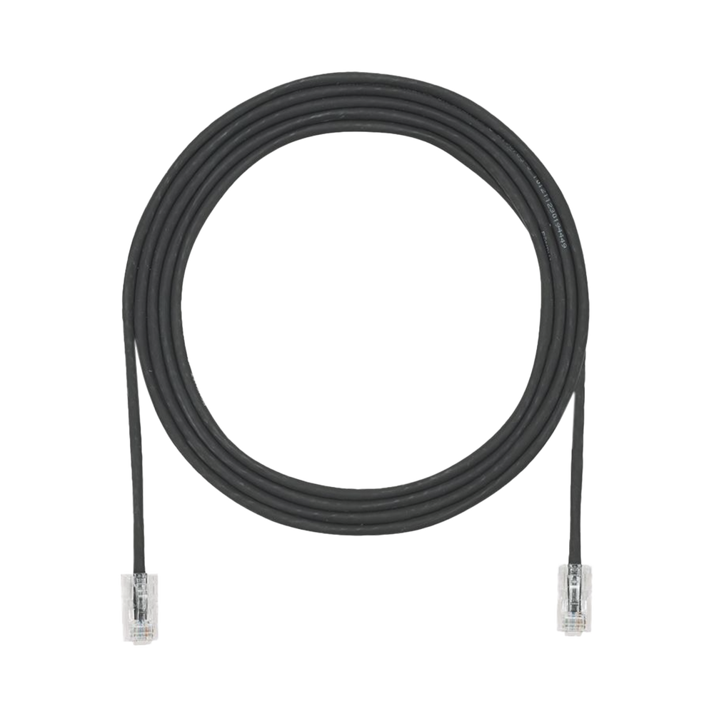 Cable de Parcheo UTP Cat6A, CM/LSZH, Diámetro Reducido (28AWG), Color Negro, 3.66 Metros (12 Pies)