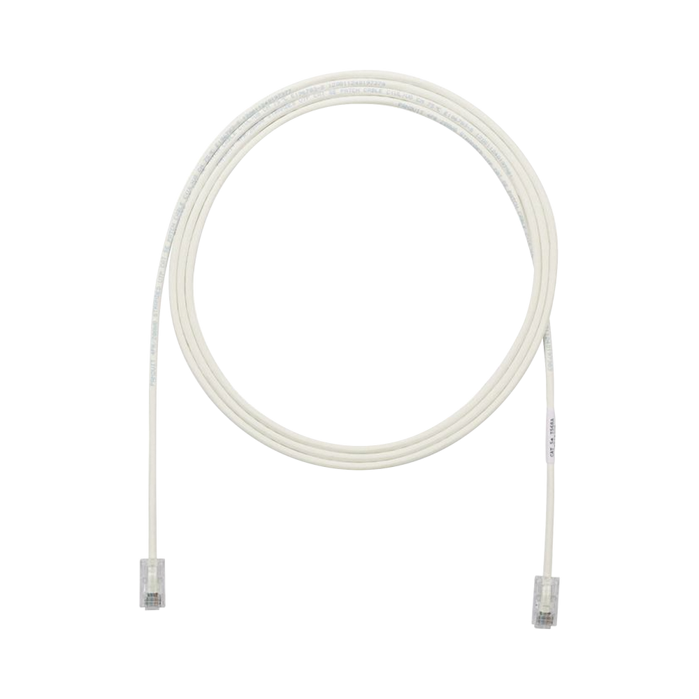 Cable de Parcheo UTP Cat6A, CM/LSZH, Diámetro Reducido (28AWG), Color Blanco Mate, 4.57 Metros (15 Pies)