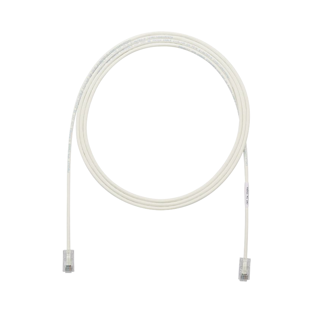 Cable de Parcheo UTP Cat6A, CM/LSZH, Diámetro Reducido (28AWG), Color Blanco Mate, 1.22 Metros (4 Pies)