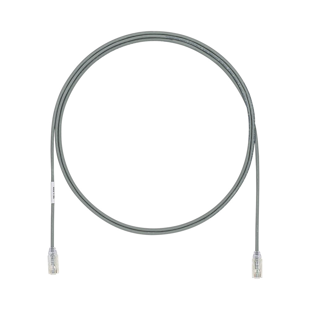 Cable de Parcheo UTP Cat6A, CM/LSZH, Diámetro Reducido (28AWG), Color Gris, 1.83 Metros (6 Pies)