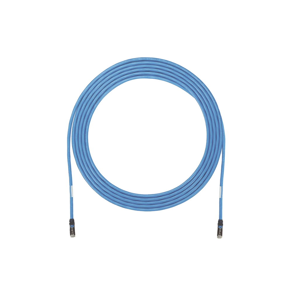 Cable de Zona U/UTP Cat6A, Con Plug Modular en Cada Extremo, Conductor 23 AWG Sólido, CMP (Plenum), 30.48 Metros (100 Pies), Color Azul