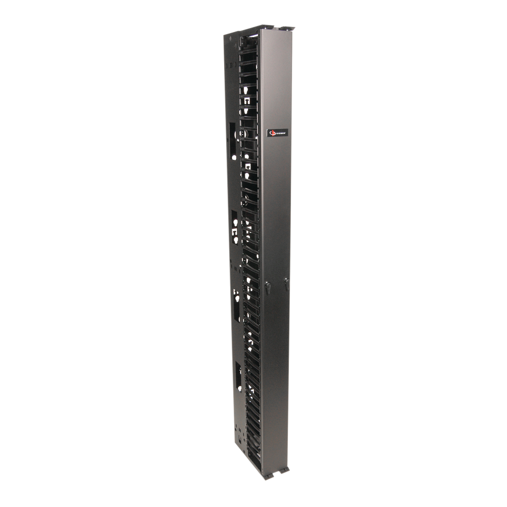 Organizador RouteIT Vertical Sencillo de 45UR, Fabricado en Acero Laminado en Frío 16AWG, 6in (152mm) de Ancho
