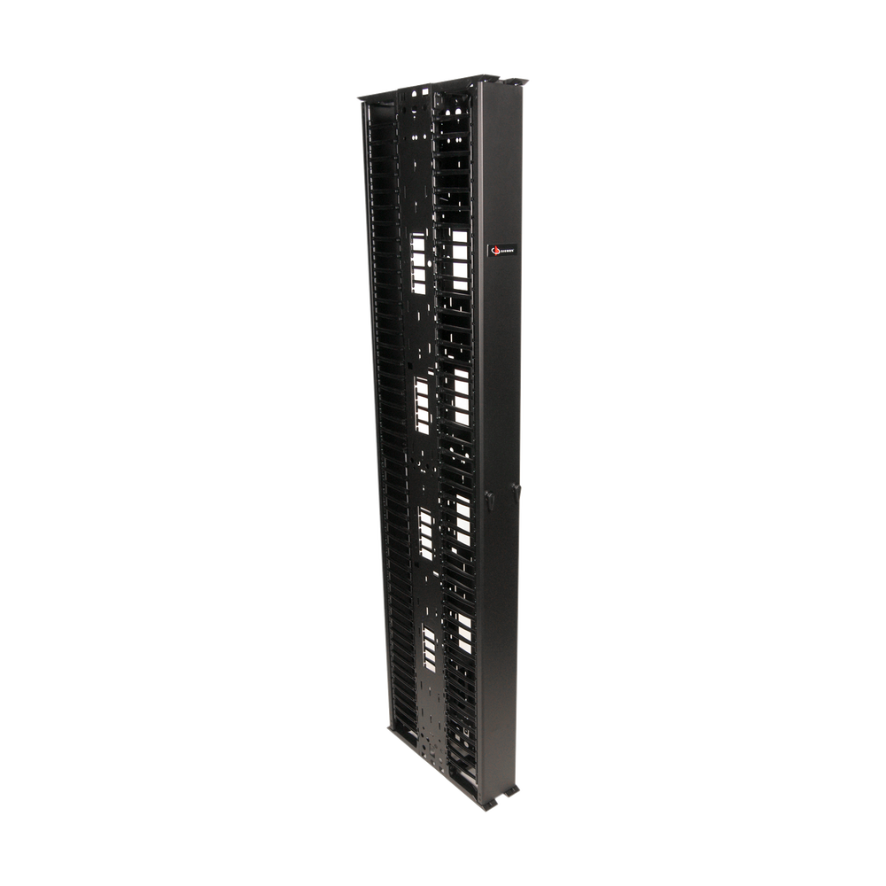 Organizador RouteIT Vertical Doble de 45UR,  Fabricado en Acero Laminado en Frío 16AWG, 6in (152mm) de Ancho