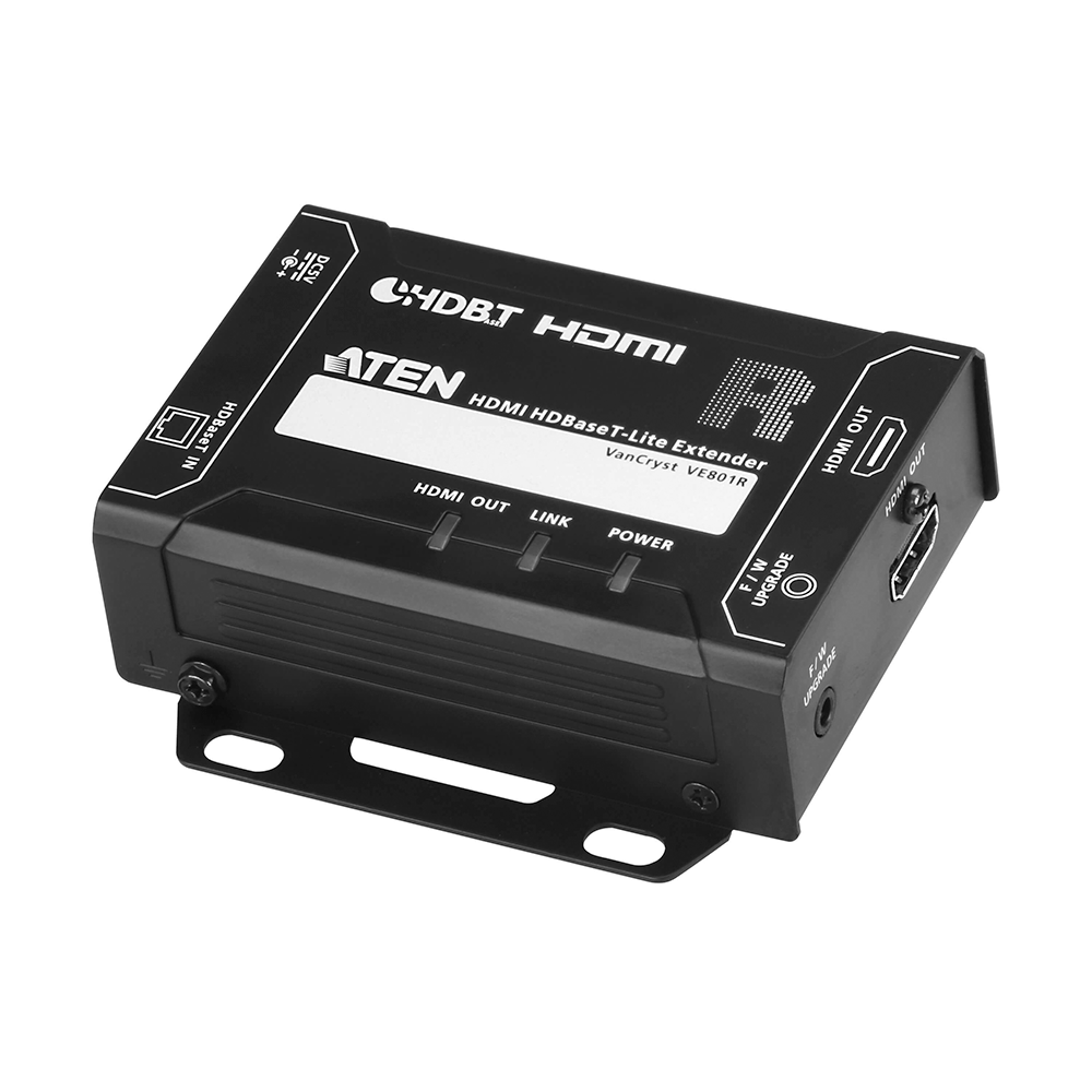Receptor HDMI HDBaseT-Lite | Hasta 4K a 40 m (Cat 5e/6) / 40 m (Cat 6a/ATEN 2L-2910 Cat6); 1080 p a 60 m (Cat 5e/6) / 70 m (Cat 6a/ATEN 2L-2910 Cat6) | HDBaseT Clase B