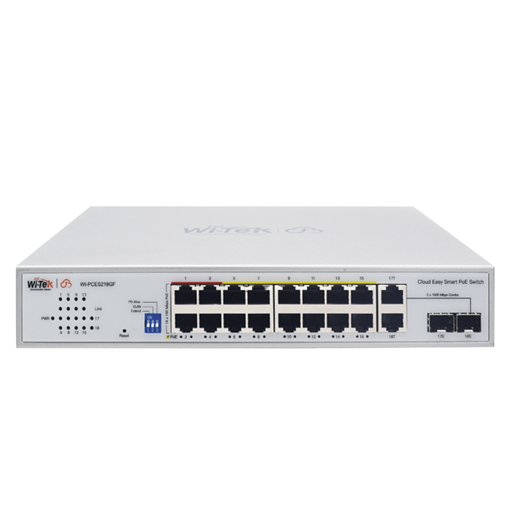 Switch PoE / Administración en la nube / Con 4 puertos 10/100 Mbsp PoE af/at / 2 Puertos Uplink 10/100 MBPS /  Presupuesto 60 W / PoE hasta 250 metros / Soporta protocolo ONVIF