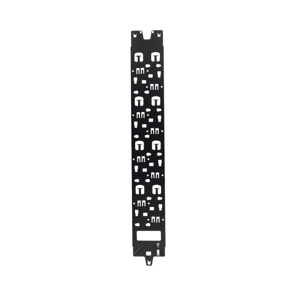 Panel Administrador de Cables Vertical para Gabinete FlexFusion™ de 45RU, Acepta Anillos en D, Anillos S1DR, S2DR y L; S1LR, S2LR, Color Negro