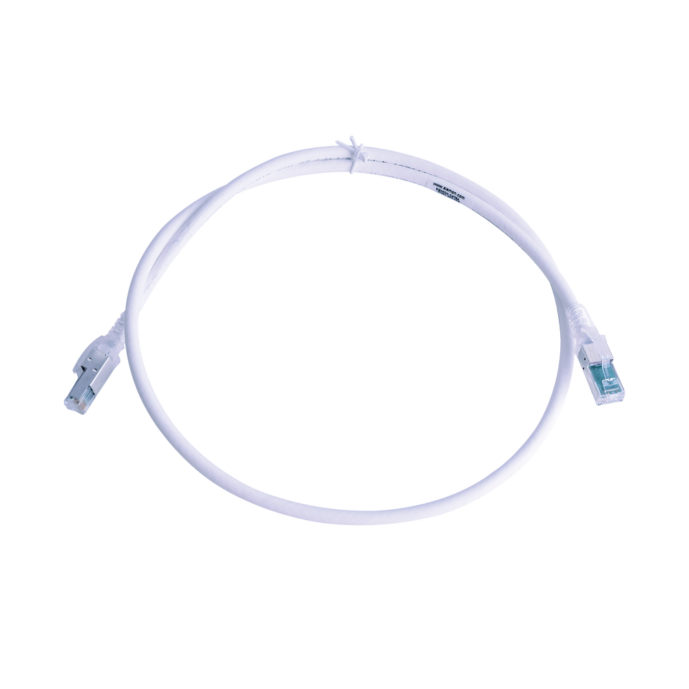Patch Cord Z-MAX Cat6A S/FTP, CM/LS0H, 0.91 Metros (3 Pies), Color Blanco, Versión Bulk (Sin Empaque Individual)