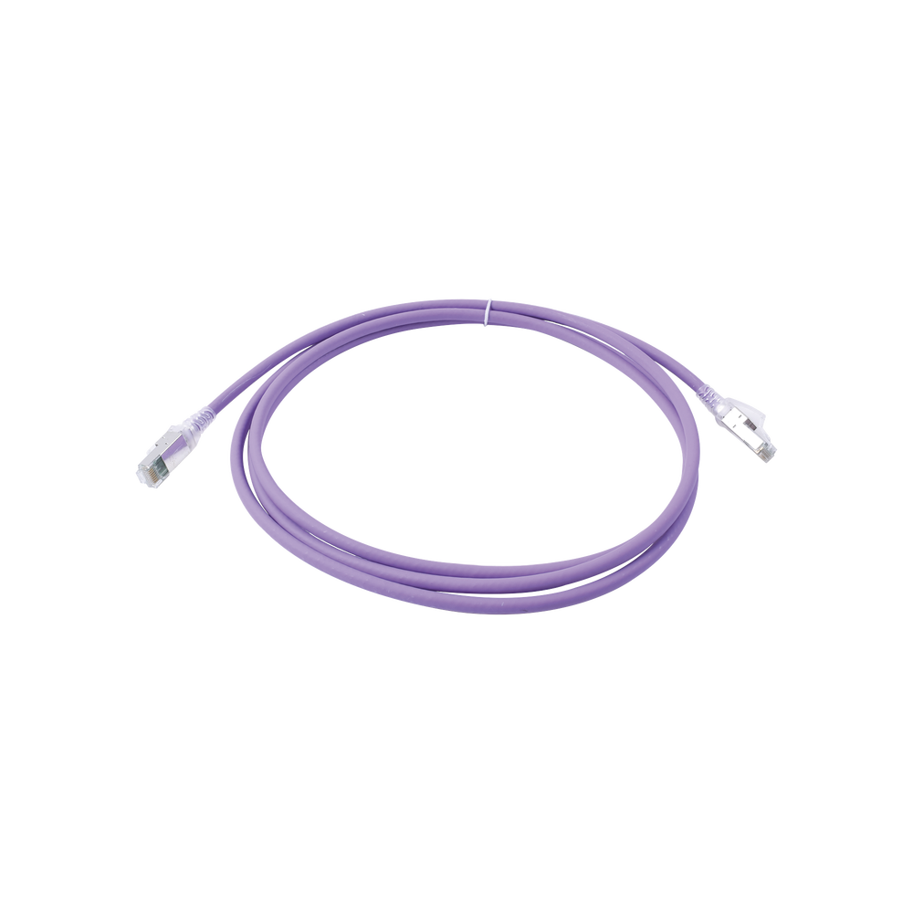 Patch Cord Z-MAX Cat6A S/FTP, CM/LS0H, 2.13 Metros (7 Pies), Color Violeta, Versión Bulk