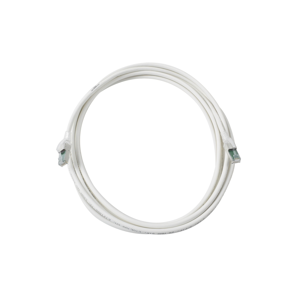 Patch Cord Z-MAX Cat6A S/FTP, CM/LS0H, 6.1 Metros (20 Pies), Color Blanco, Versión Bulk (Sin Empaque Individual)