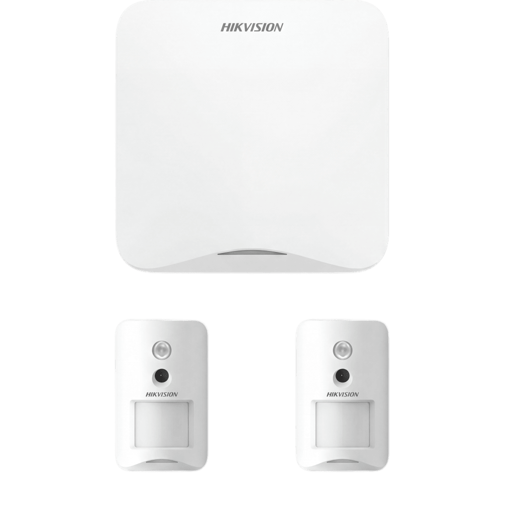 (AX HOME) KIT de Alarma AX HOME / Incluye: 1 Panel Wi-Fi / 2 Cámaras Inalámbricas + PIR / Batería de Respaldo / Compatible con Hik-Connect P2P y Hik-Partner PRO