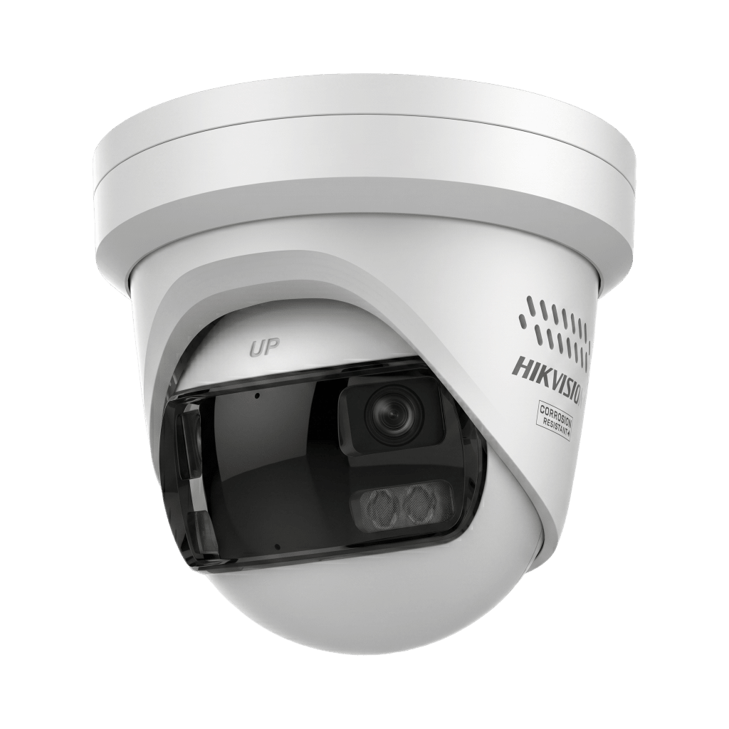 [PROTECCIÓN ACTIVA] Turret IP Panorámica 8 Megapixel / 180° / Imagen a Color 24/7 / PoE / WDR 130° / IP67 / ACUSENSE / Protección Activa (Luz Estroboscópica y Alarma Audible) / MicroSD