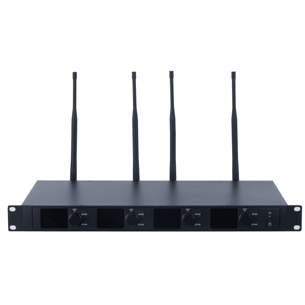 Receptor Micrófono Inalámbrico Digital UHF | Transmisión Digital U-Band pi/4-DQPSK | Distancia 80 mts | Encriptación de Audio | 2197 Ecualizaciones | 15625 Efectos de Reverberación | Pantalla LCD