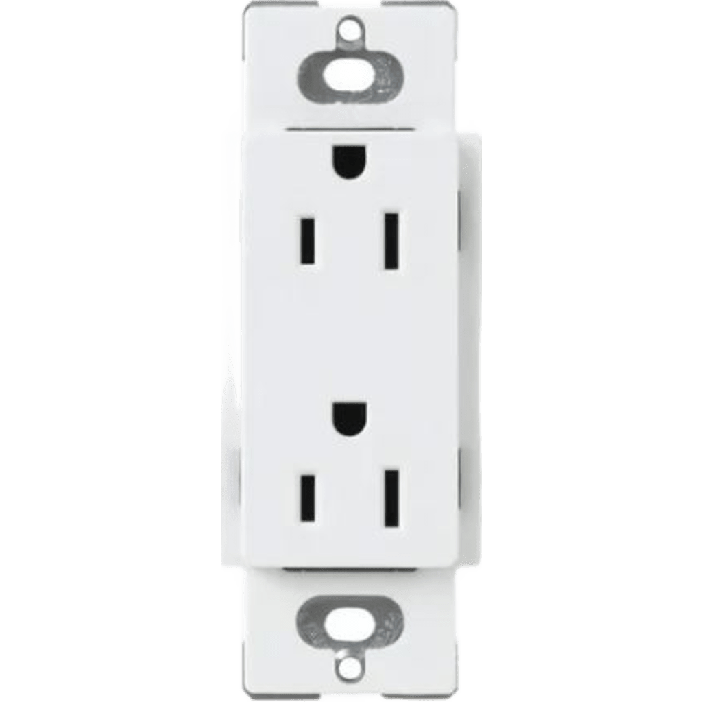 Tomacorriente receptáculo convencional 120V, 15A, color blanco.