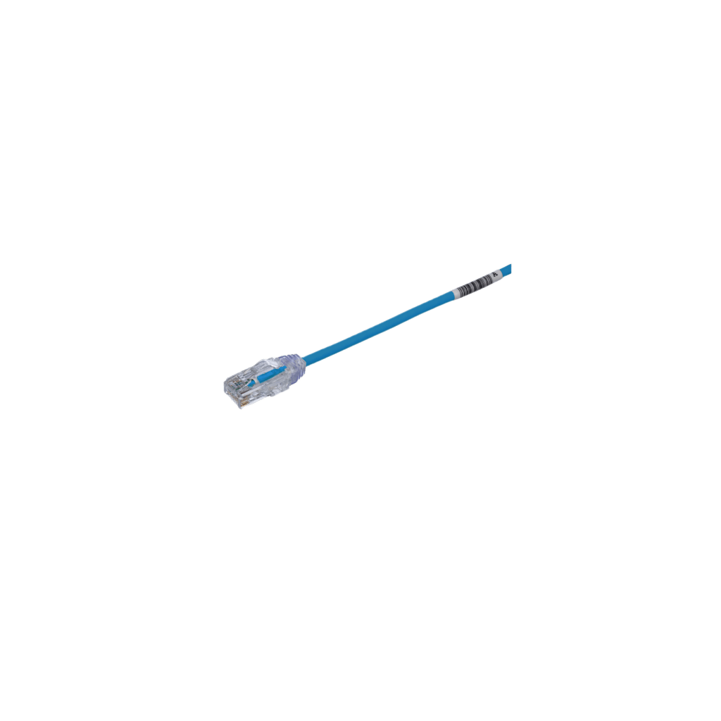 Cable de Parcheo TX6, UTP Cat6, Diámetro Reducido (28AWG), Color Azul, 0.5 Metros (1.64 Pies)