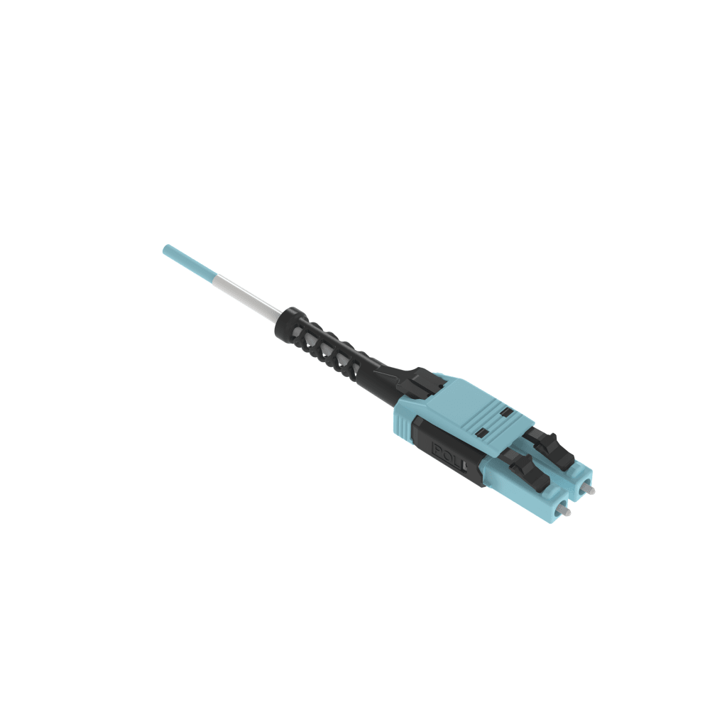 Jumper de Fibra Óptica Multimodo 50/125 OM4, LC-LC Uniboot Duplex, OFNP (Plenum), Color Aqua, 25 Metros (82.02 Pies)