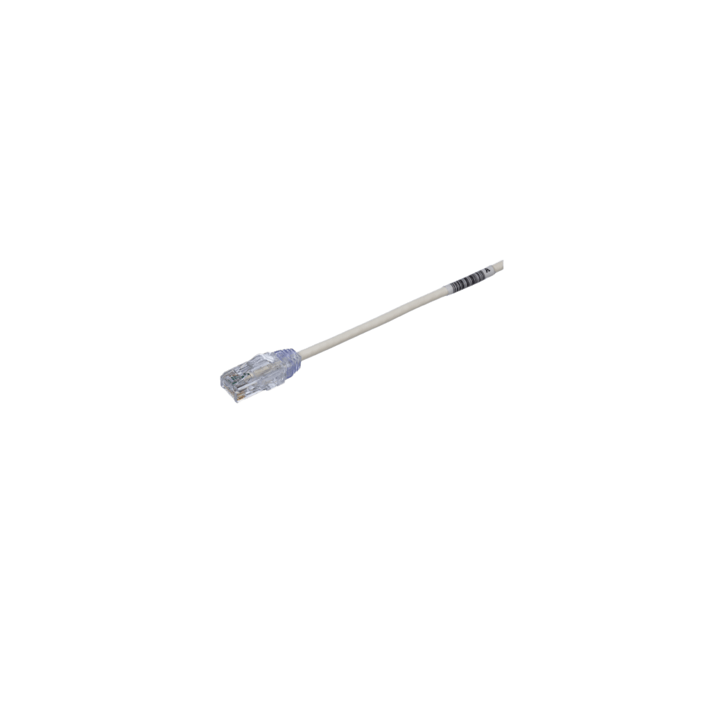 Cable de Parcheo TX6, UTP Cat6, Diámetro Reducido (28AWG), Color Blanco, 0.5 Metros (1.64 Pies)