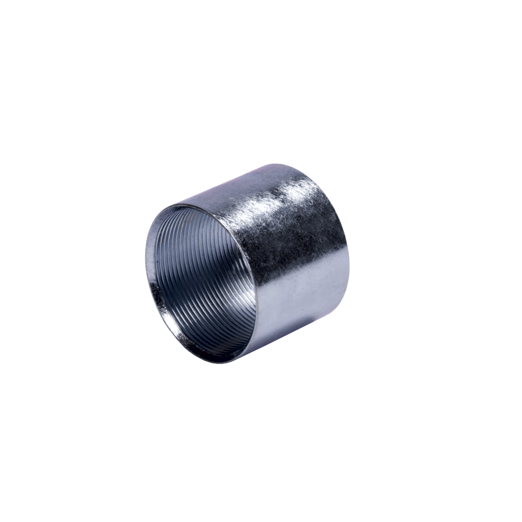 Cople de 3/4" ( 19 mm) para Tubo Pared Gruesa (IMC) /Galvanizado / Etiqueta Amarilla.