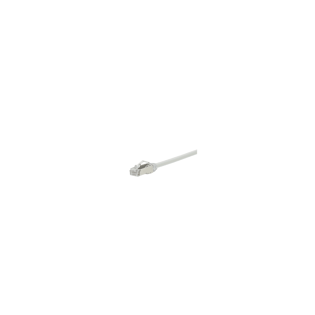Patch Cord Cat6A, Diametro Reducido 28 AWG, Blindado S/FTP, CM/LS0H, 0.5 Metros (1.64 Pies), Color Blanco