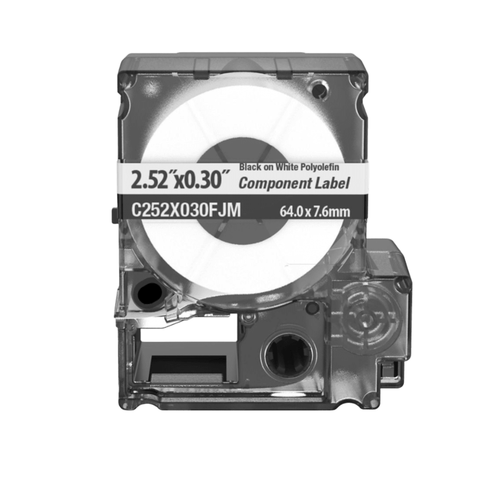 Cassette de Etiquetas de Componente de Poliéster No Adhesivas 2.52 Pulgadas (6.4 cm) W x 0.3 Pulgadas (0.76 cm) H