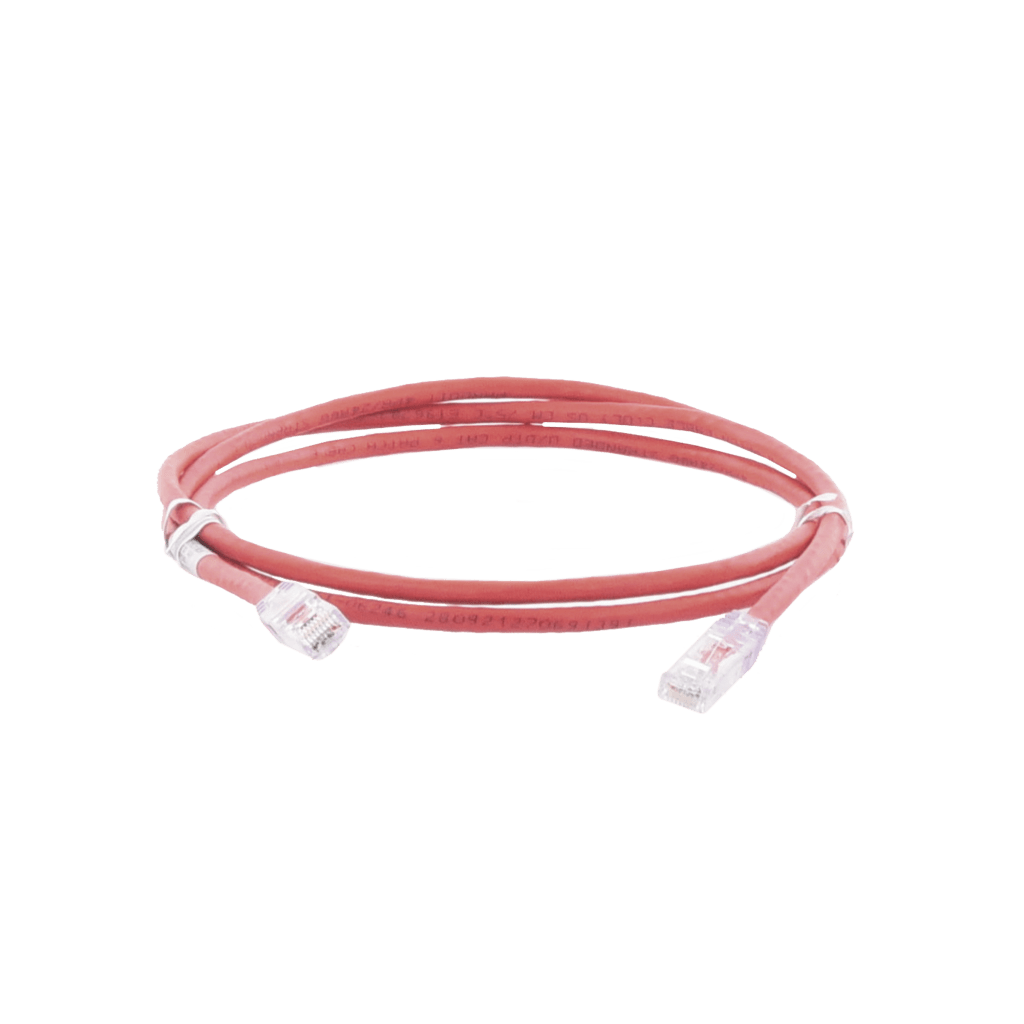 Cable de Parcheo UTP Categoría 6, con Plug Modular en Cada Extremo - 2 Metros (6.56 Pies) - Rojo