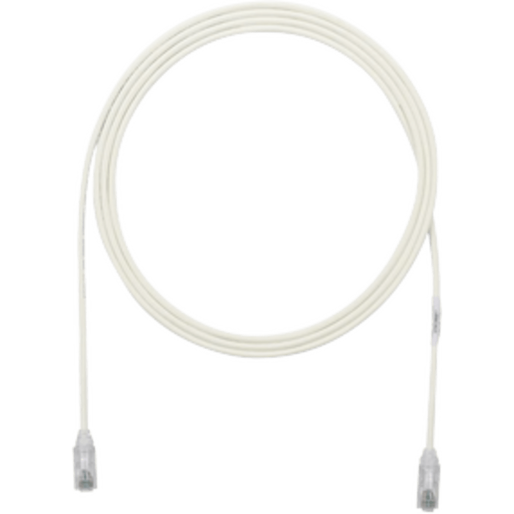 Cable de Parcheo TX6, UTP Cat6, Diámetro Reducido (28AWG), Color Blanco Mate, 2 ft.