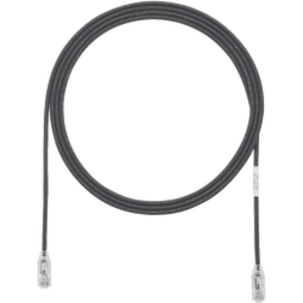 Cable de Parcheo TX6, UTP Cat6, Diámetro Reducido (28AWG), Color Negro, 2 ft.