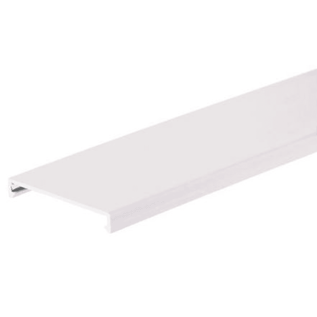 Tapa para Canaleta Ranurada, de 82.6 mm de Ancho, 1828.8 mm de Largo, Color Blanco