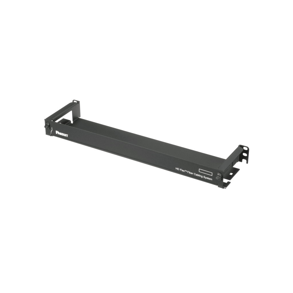 Organizador de Cables Frontal, para Panel de Fibra Óptica HD Flex, de 1 UR, Color Negro
