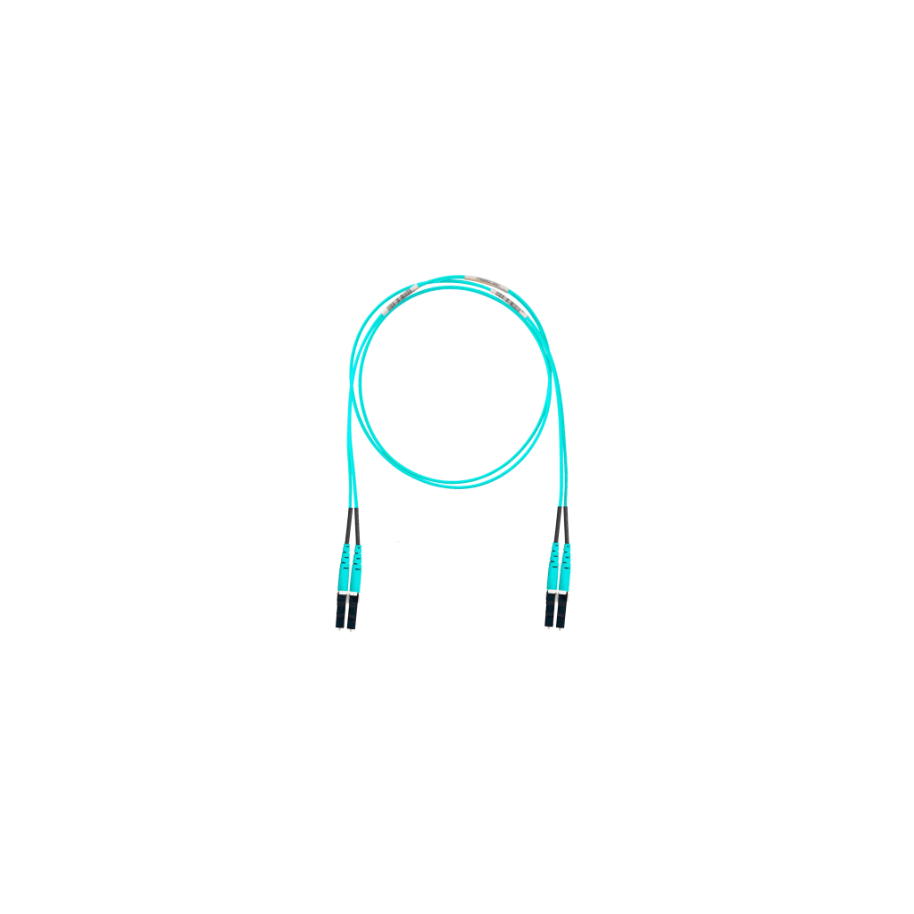 Jumper de Fibra Optica Multimodo 50/125 OM4, LC-LC Duplex, OFNR (Riser), Color Aqua, 2.44 Metros (8 Pies)