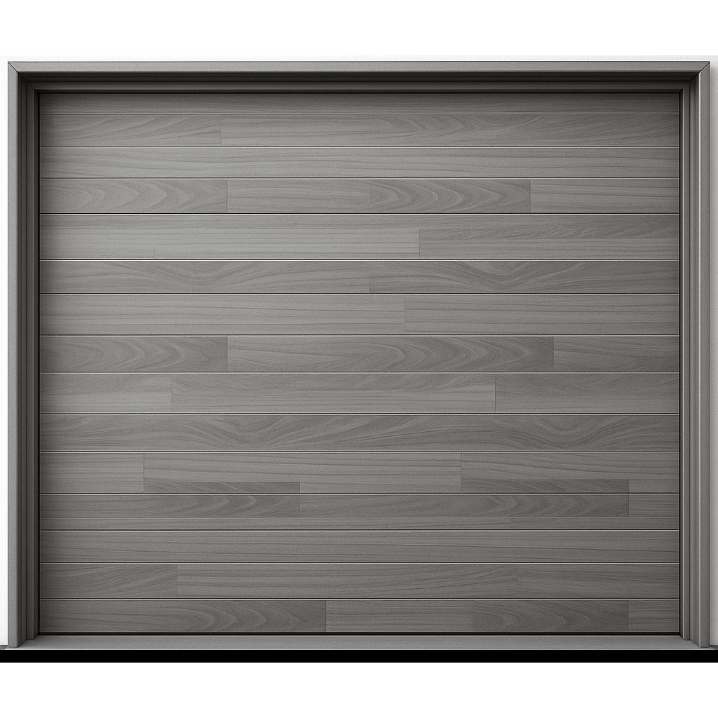 Puerta de Garage de Alta Calidad / Estilo Americano / Acabado Laminado PREMIUM / Color Gris / 16x9 Pies.
