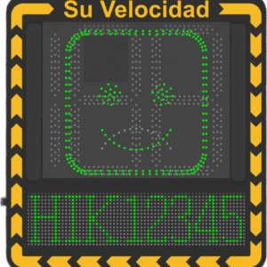 Display LED para Control de Velocidad Exterior / Distancia Visible de 100 m / LED de Alta Luminosidad y Bajo Consumo / Visualización de Velocidad con Código de Colores / IP66 / Conectividad Wi-Fi y Ethernet / Compatible con TCP/IP, HTTP, DHC