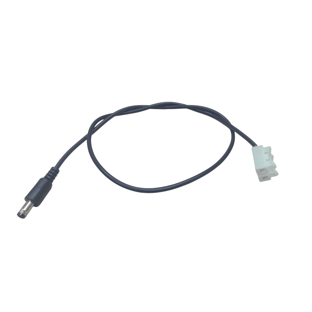 Cable con Conector Macho (Pigtail) | Forro Negro | Terminal Blanca | Alimentación para Vcc con Puntas Libres | Polarizado | Largo 22 cm ( 8.66 Pulgadas) | Calibre 22AWG.