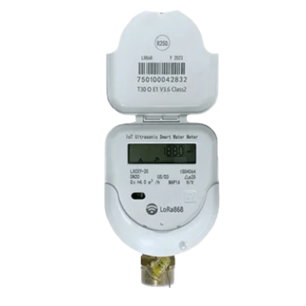 Medidor Ultrasónico de Agua / Válvula Integrada / IoT LoRaWAN-NB-IoT-CAT1 / Bidireccional / IP68 / DN15-20-25