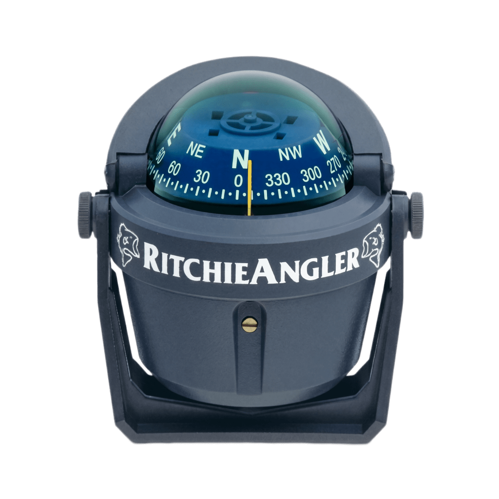 Brújula de Navegación Marítima RitchieAngler RA-91 / Montaje en Bracket / Dial 2 3/4" (70 mm) / Iluminación Nocturna Verde / DirectiveForce Magnets / Acabado Gris Anti-Reflejo / 100% Reparable