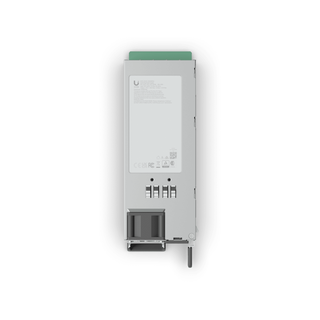 UniFi Enterprise Fuente de Alimentación 550W / 12V / 45A / Acero SGCC / C14 Conector / Cumple NDAA / Certificaciones CE, FCC, IC