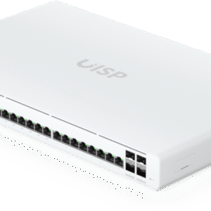 UISP Switch Pro – Switch PoE de 220 W (27 V) con 24 Puertos GbE, 16 Puertos PoE Pasivo 27 V y 4 Puertos SFP+ 10G
