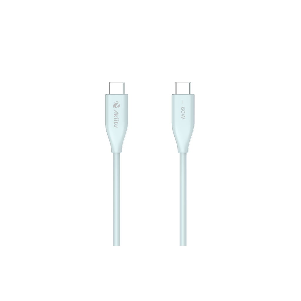 Cable de Carga USB-C a C / 1 Metro (3.28 Pies) / Tecnología GaN (Nitruro de Galio / Fast-Charging / Potencia 60W / Velocidad Transferencia 480 Mbps / Material Silicona No Tóxica / Conector Aluminio Anodizado