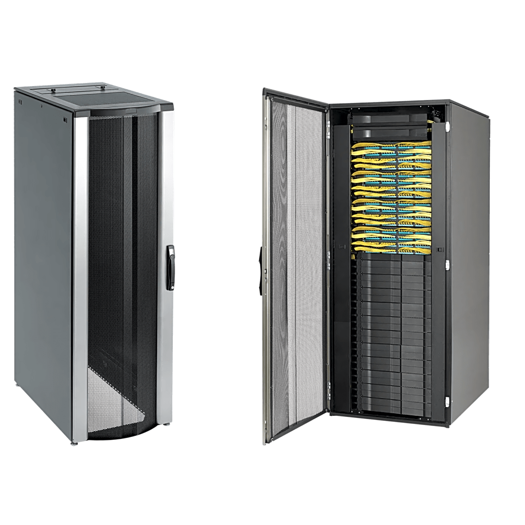 Gabinete Rack ProLine ConnecTek 42 UR / 2000 x 800 x 1100 mm Con Capacidad 1134 kg  Acero, Color Negro Con Organizadores Laterales Frontal y Traseros Incluidos