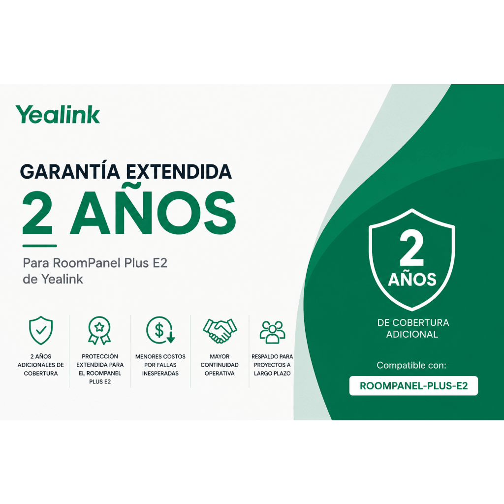 Garantia Extendida de 2 Años para RoomPanel Plus E2 de Yealink