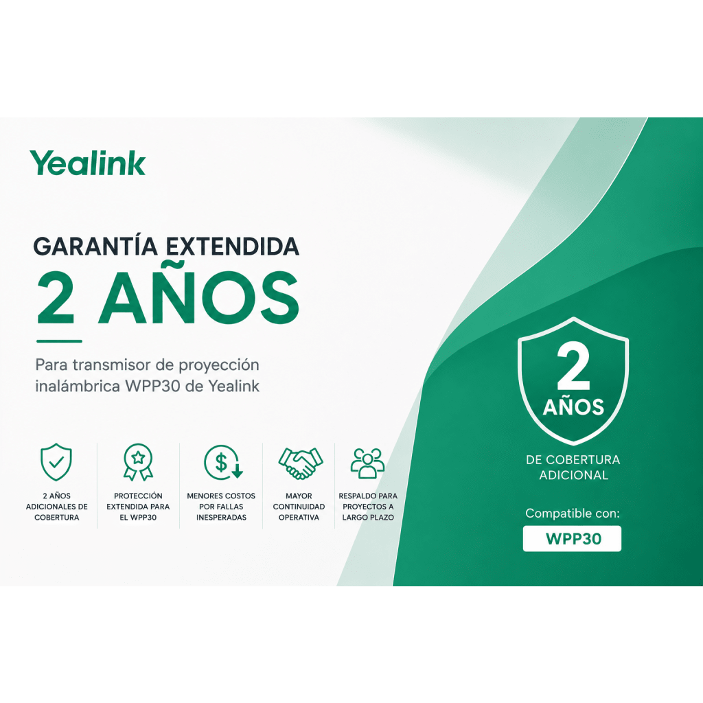 Garantia Extendida de 2 Años para Pod de Proyección Inalambrica WPP30 de Yealink