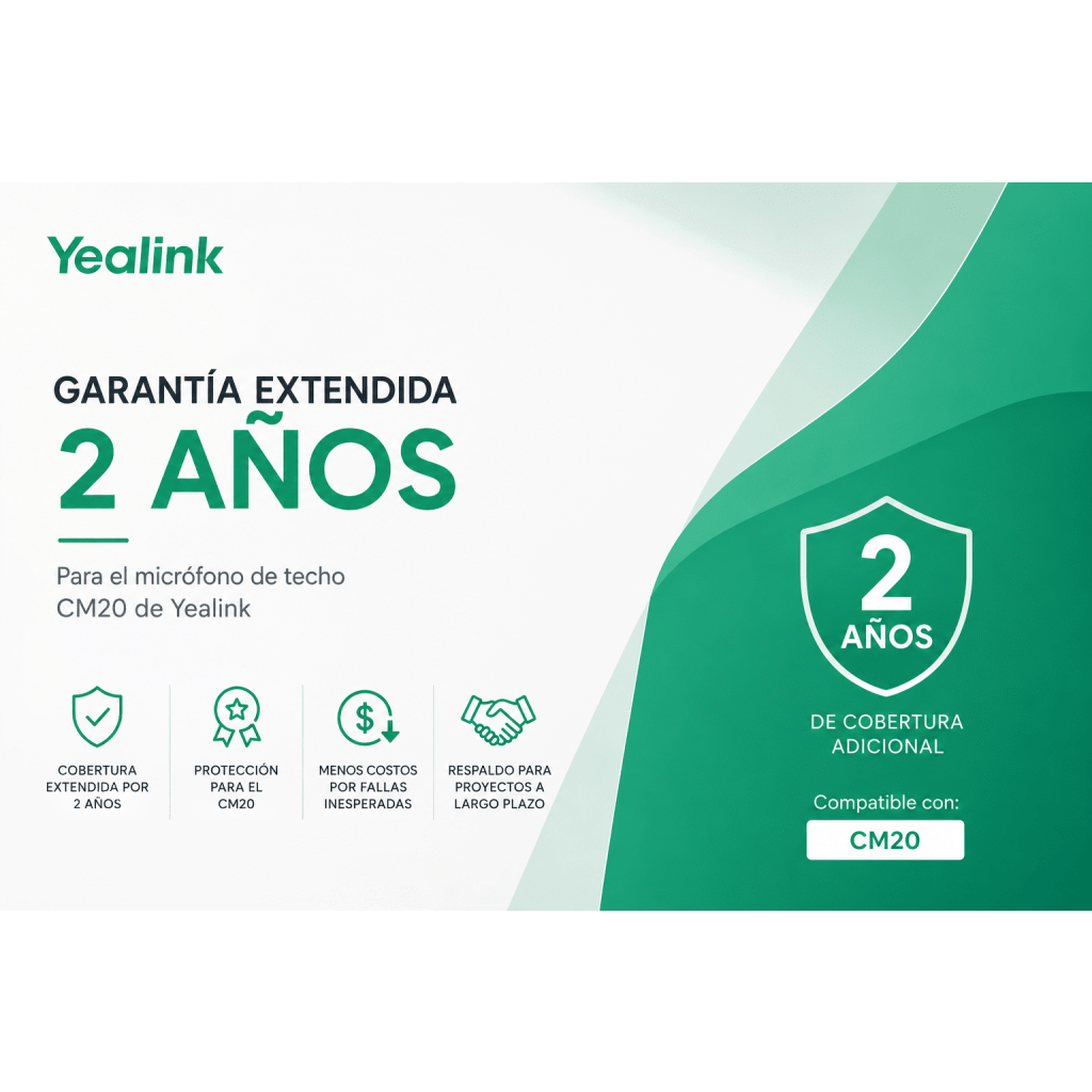 Garantia Extendida de 2 años para Microfono de Techo CM20 de Yealink